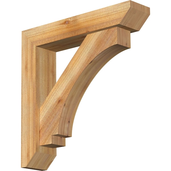 Ekena Millwork Imperial Slat Rough Sawn Bracket w/ Offset Brace, Western Red Cedar, 6"W x 28"D x 28"H BKT0604X28X28IMP06RWR - main
